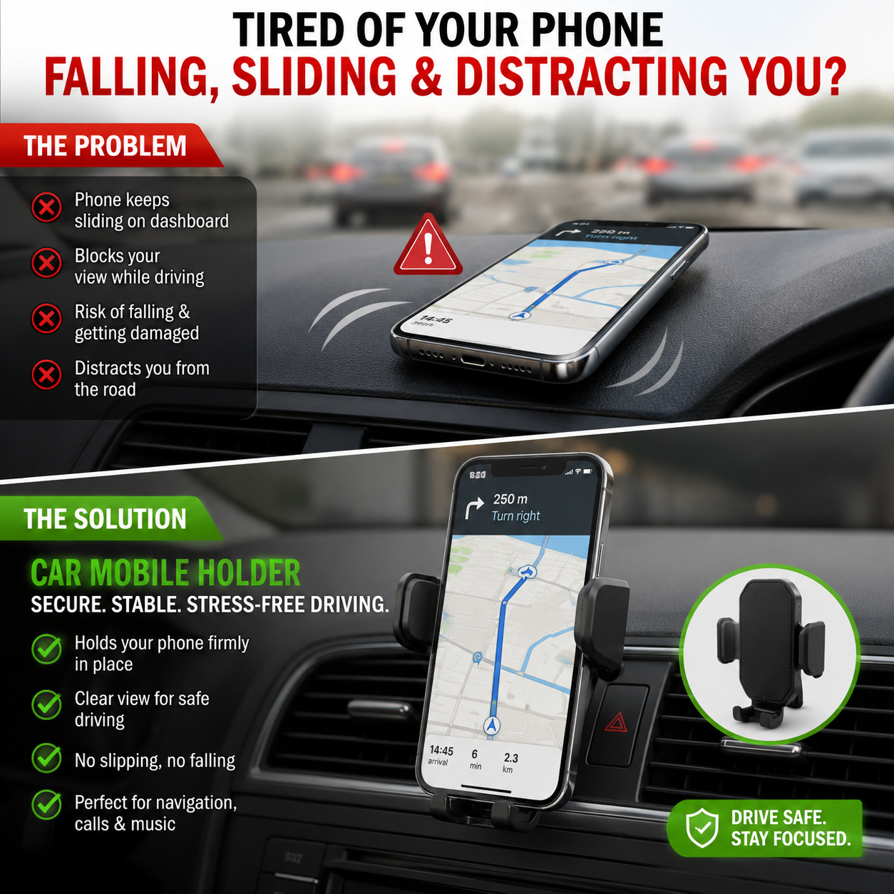 Car Mobile Holder — Secure Your Phone While You Drive