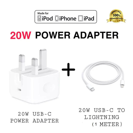 20W Original Adapter with 20W Lightning Cable – Fast & Reliable Charging